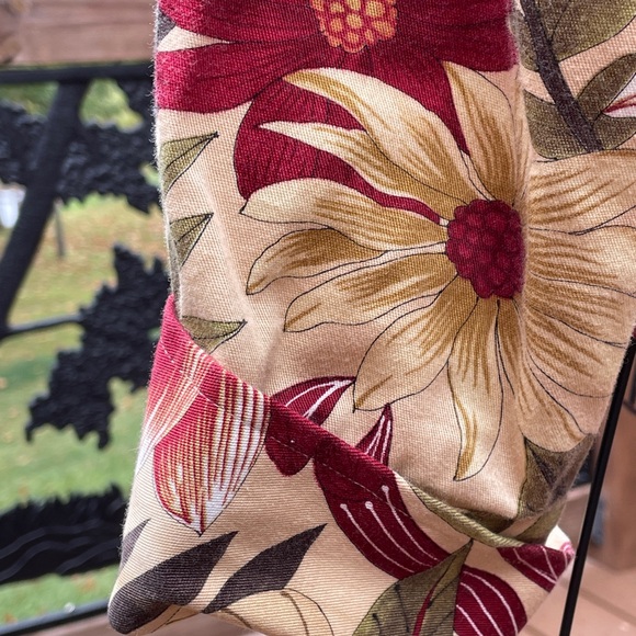 Women's Suzette Fall Floral Cotton Spandex Jacket Large Tan Burgundy Green - Picture 4 of 9